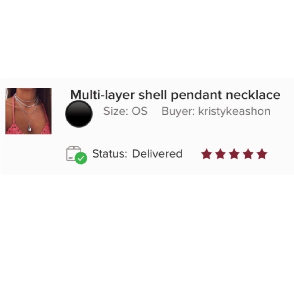 4-layer shell pendant necklace - Picture 4 of 4